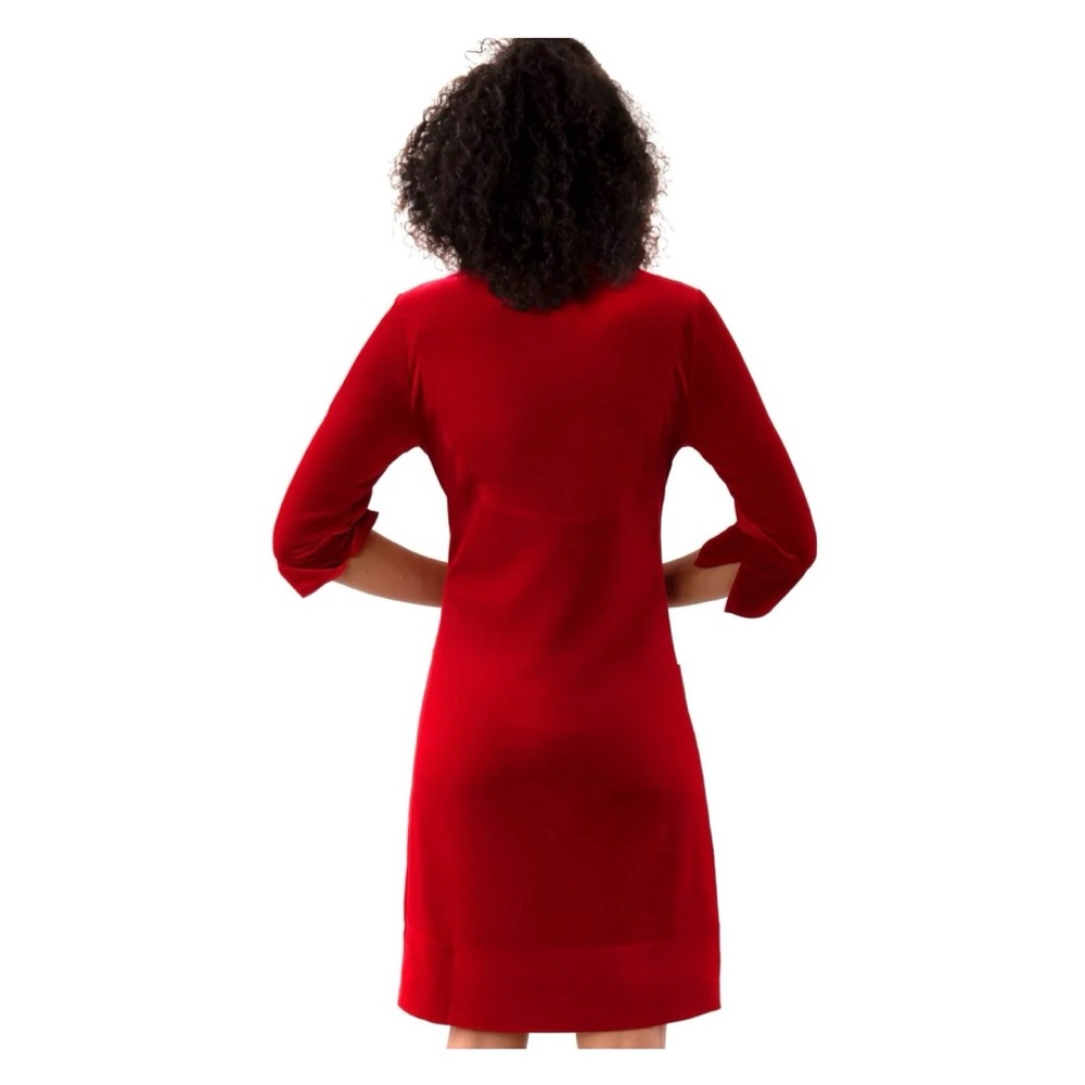 NWT Gretchen Scott Designs RuffNeck Silky Velvet Dress in Red Size Small - Picture 4 of 13